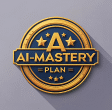 AI Mastery Plan logo featuring a modern, futuristic design with bold typography and circuit-inspired elements symbolizing artificial intelligence and innovation.