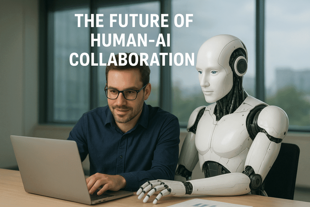 future-human-ai-collaboration.jpg Human and AI shaking hands in harmony